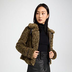 STAND STUDIO Audrey faux shearling jacket